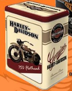 BOITE METAL DECORATIVE HARLEY DAVIDSON MOTOR CYCLES 750 FLATHEAD