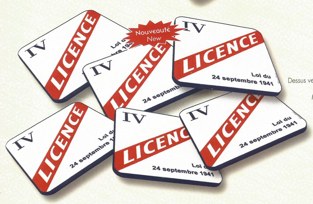 SOUS VERRES SOUS BOCK COLLECTION LICENCE IV