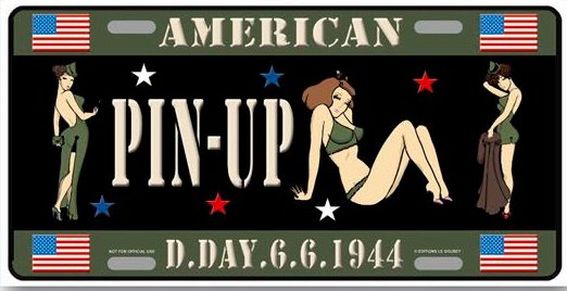 PLAQUE AMERICAINE COLLECTION 2EME GUERRE MONDIALE PIN UP AMERICA
