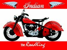 PLAQUE METAL 20X15cm MOTO AMERICAINE INDIAN CHIEF ROADKING