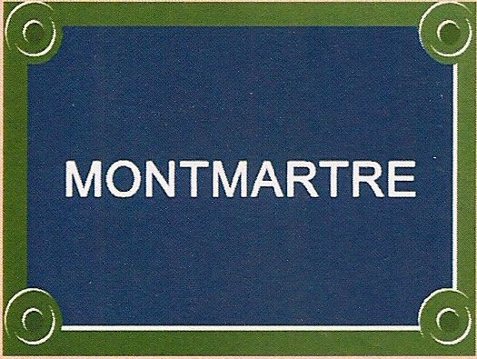PLAQUE DE RUE METAL 20X15cm MONTMARTRE PARIS FRANCE