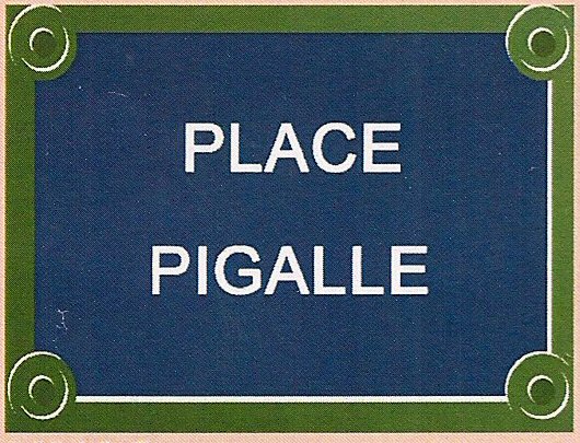 PLAQUE DE RUE METAL 20X15cm PLACE PIGALLE PARIS FRANCE