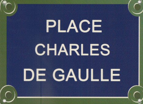 PLAQUE DE RUE METAL 20X15cm PLACE CHARLES DE GAULLE