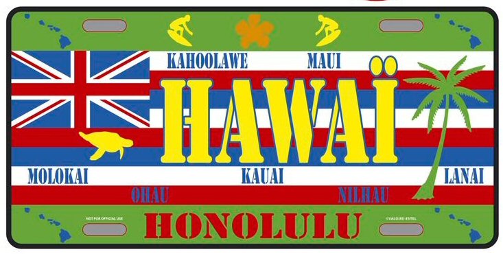 PLAQUE AMERICAINE COLLECTION PAYS DU MONDE HAWAI HONOLULU