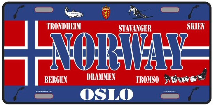 PLAQUE AMERICAINE COLLECTION PAYS DU MONDE NORVEGE NORWAY OSLO