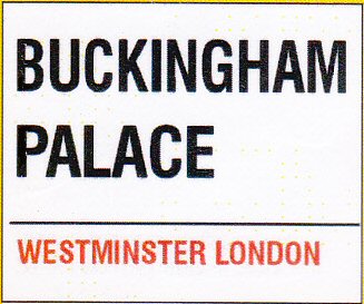 PLAQUE DE RUE METAL 20X15cm BUCKINGHAM PALACE ENGLAND LONDRES AN