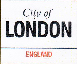 PLAQUE DE RUE METAL 20X15cm CITY OF LONDON ENGLAND LONDRES ANGLE