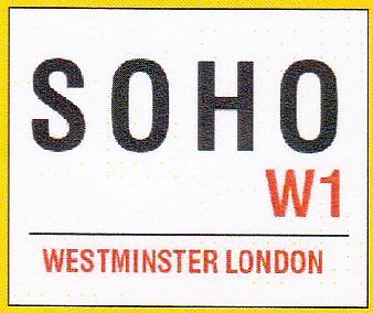 PLAQUE DE RUE METAL 20X15cm SOHO WESTMINSTER LONDON ENGLAND UK