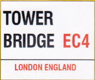 PLAQUE DE RUE METAL 20X15cm TOWER BRIDGE ENGLAND LONDRES AN