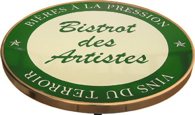 PLATEAU DE TABLE DE BISTROT EMAILLEE BISTROTS DES ARTISTES VERT